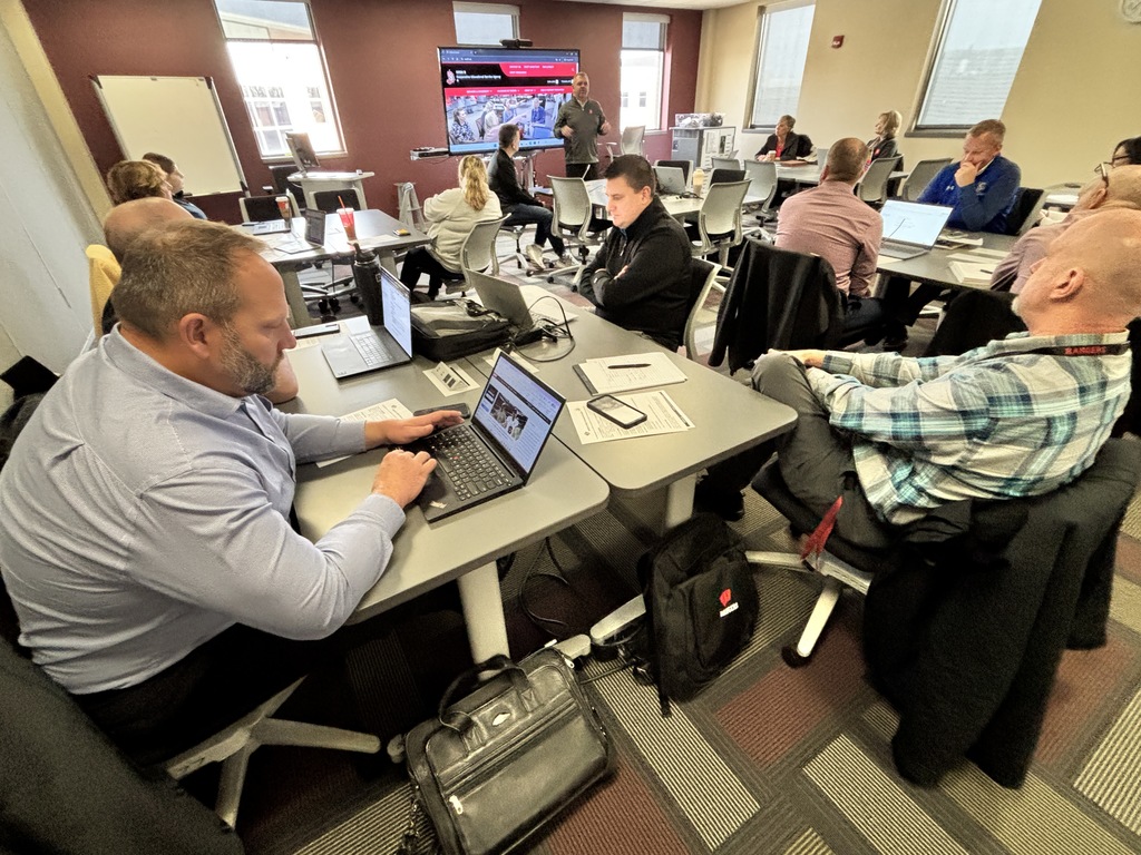 A large group listens to a presentation at NWTC.