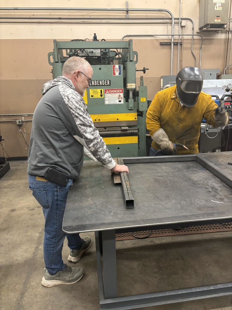 Technical education teacher working with a student.