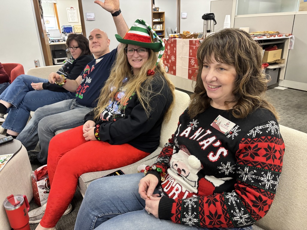 CESA 8 team bonding through a holiday party.