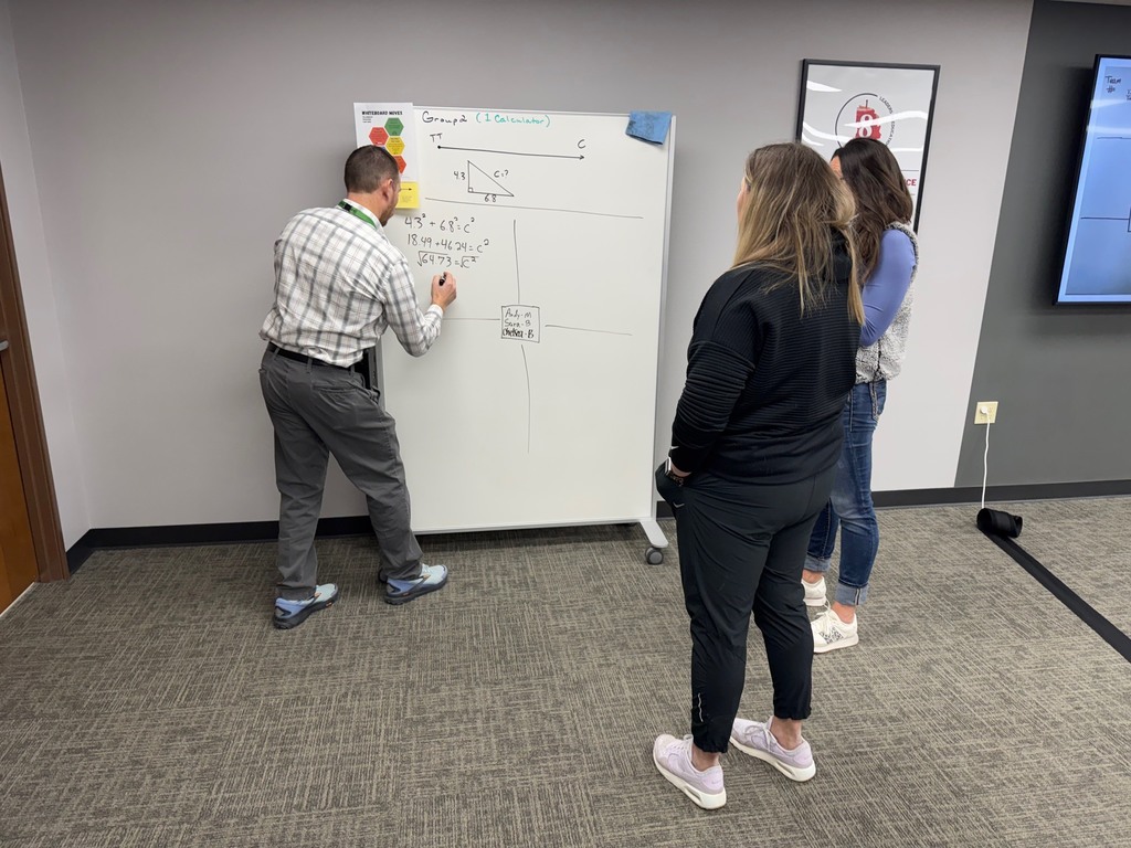 CESA 8 Math Network Grades 6–12 meeting, teachers working at whiteboards.