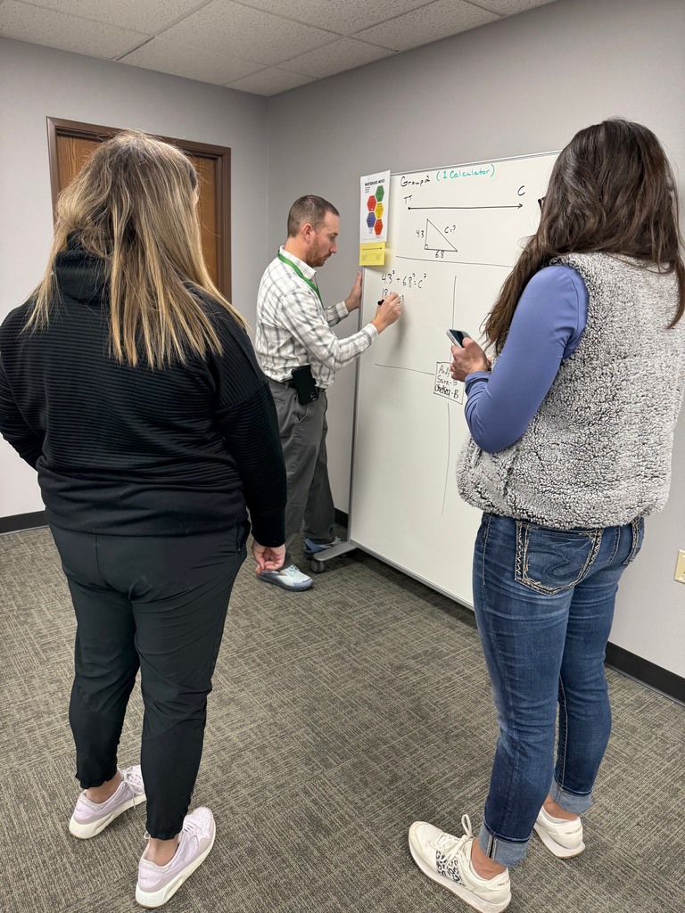 CESA 8 Math Network Grades 6–12 meeting, teachers working at whiteboards.