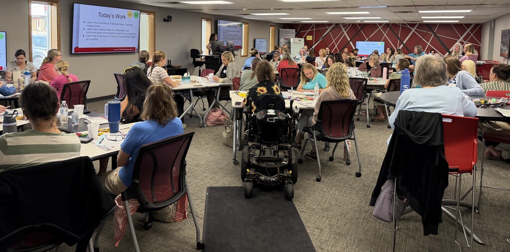 A large group session of Paraprofessional Training at CESA 8.