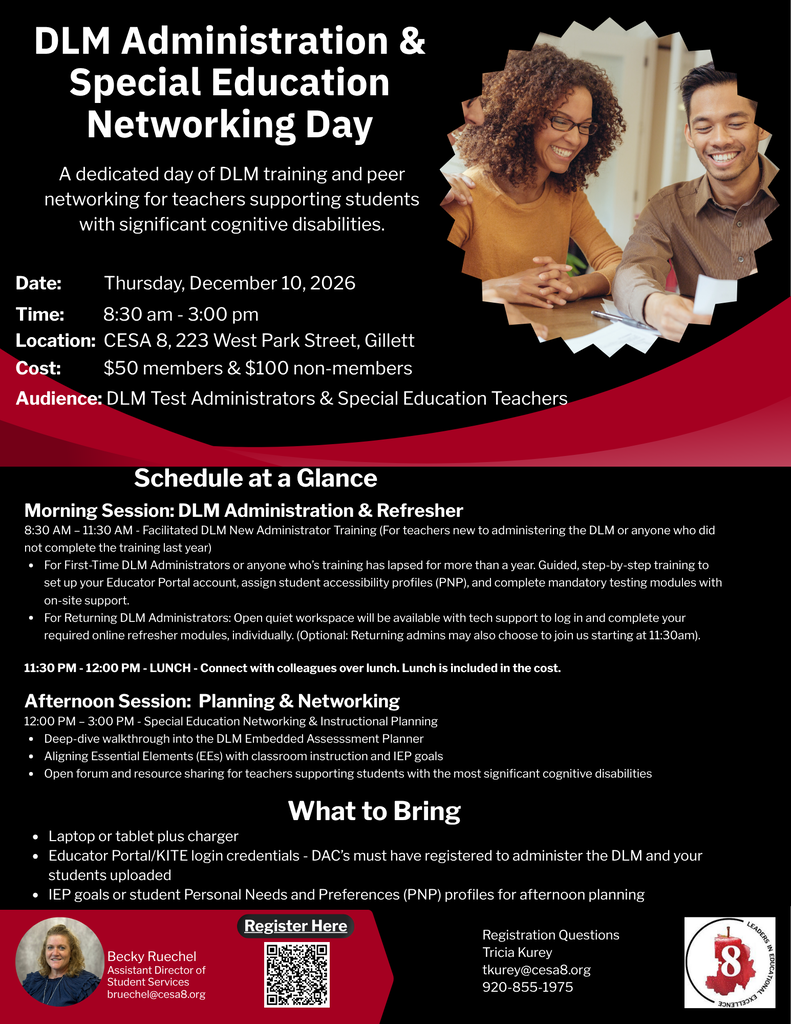 DLM Administration & Special Education Networking Day graphic