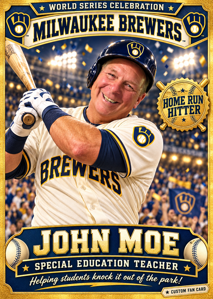 John Moe on a baseball card