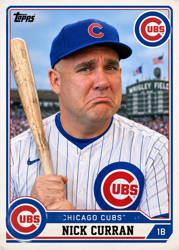 Nick Curran on a baseball card