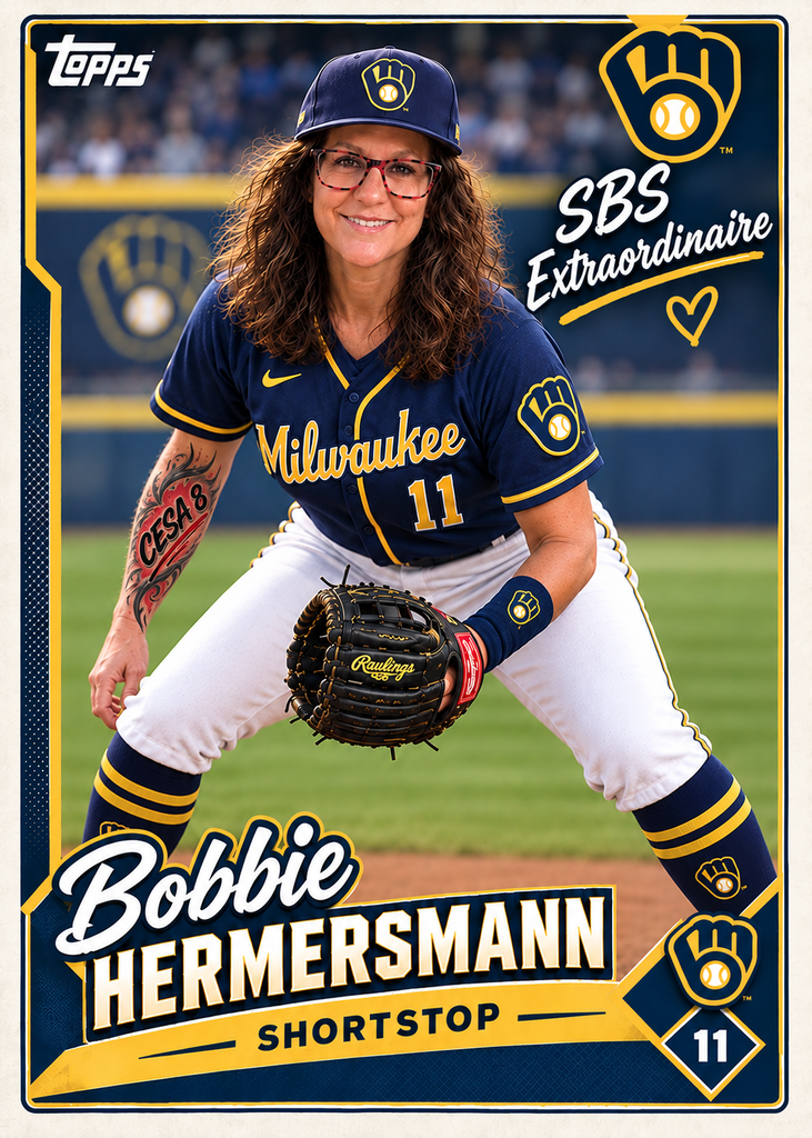 Bobbie Hermersmann Jamee Belland on a baseball card