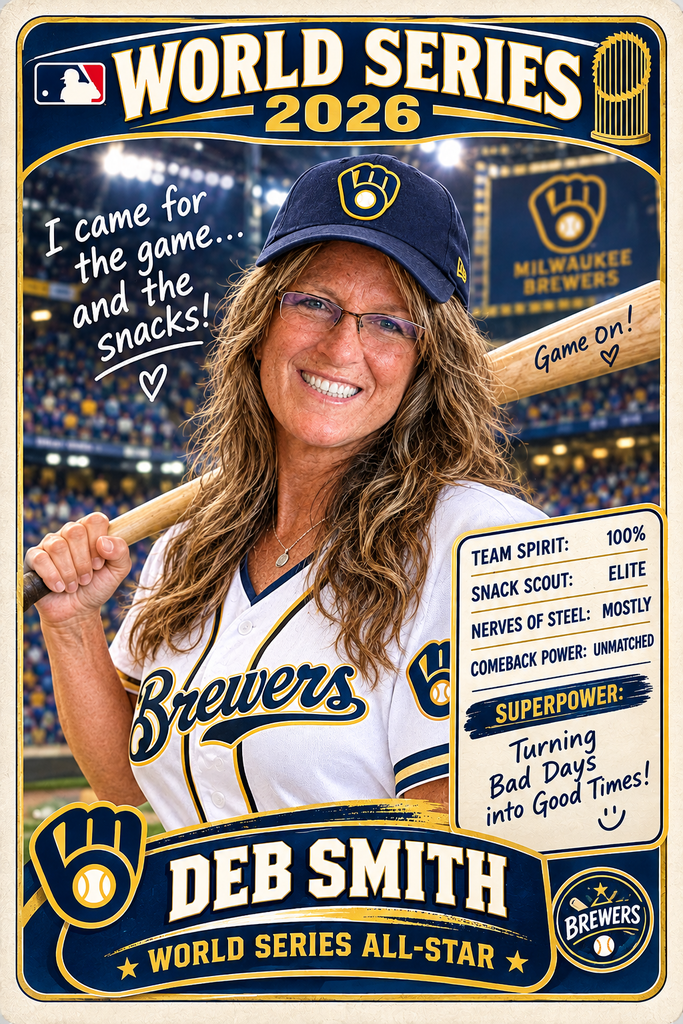 Deb Smith on a baseball card