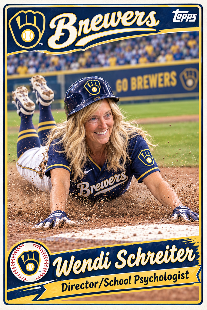 Wendi Schreiter on a baseball card