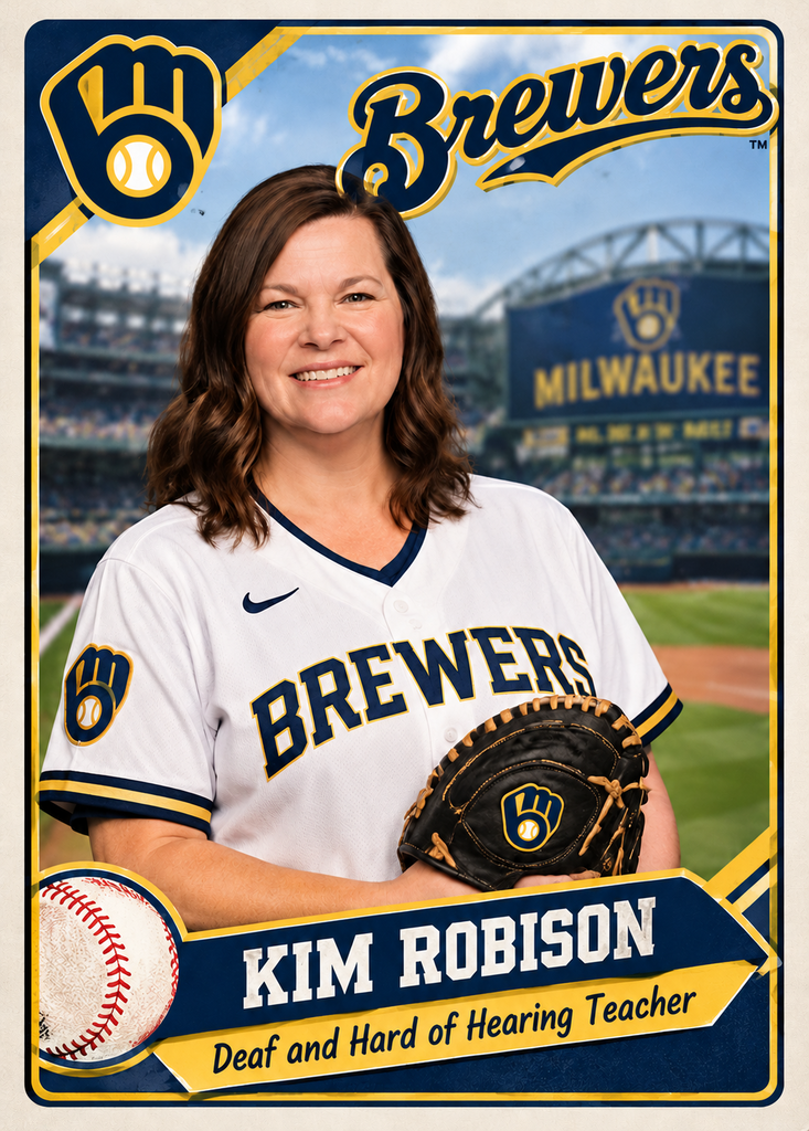 Kim Robison on a baseball card