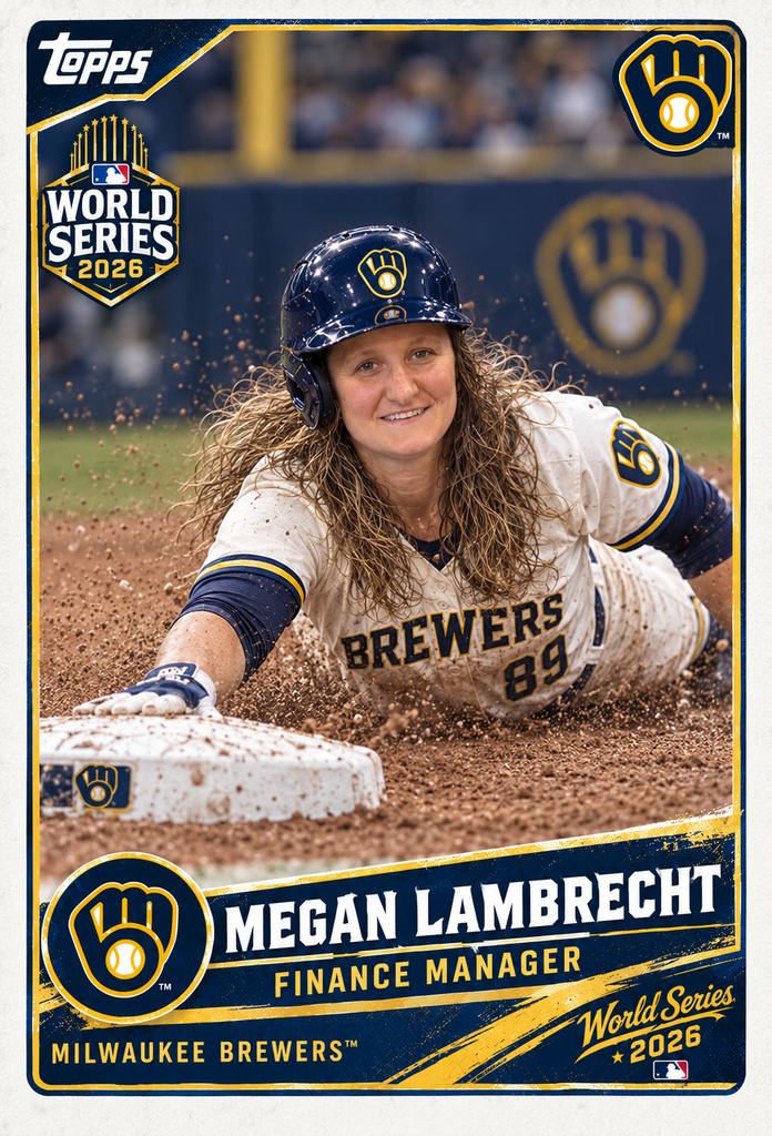 Megan Lambrecht on a baseball card