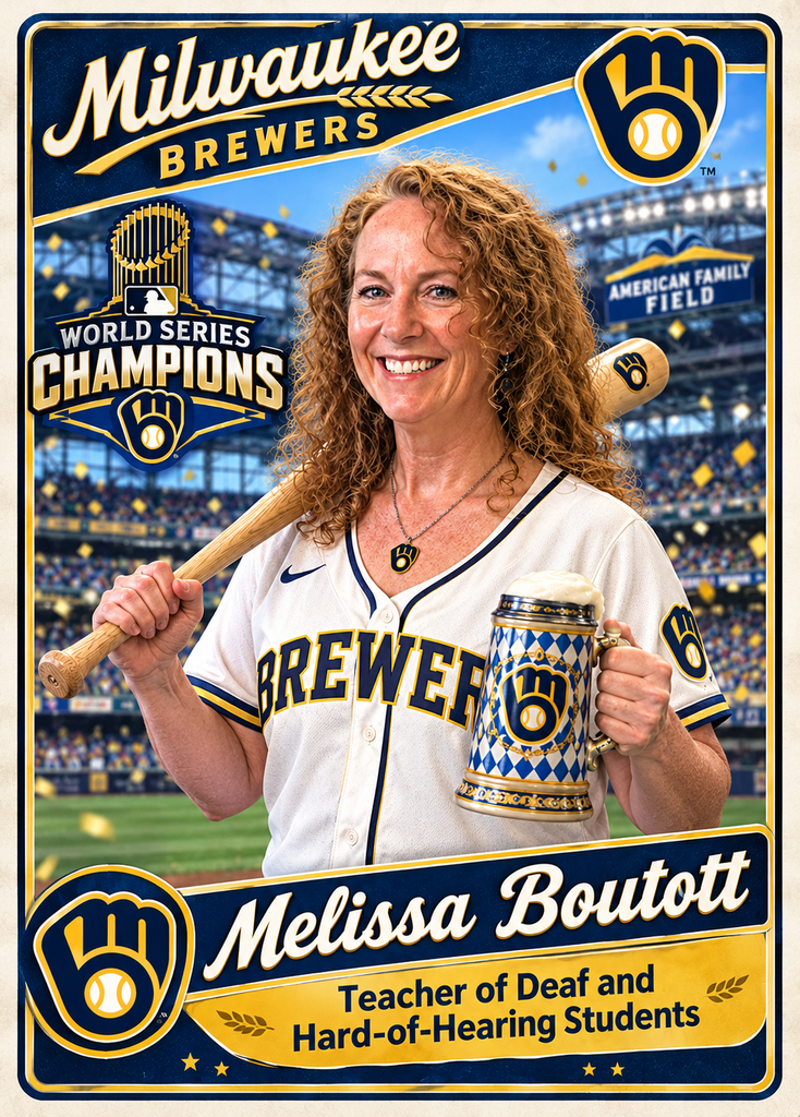 Melissa Boutott on a baseball card