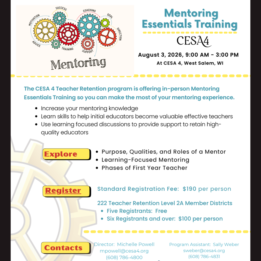 Mentor Essentials Training at CESA 4 - August 3, 2026