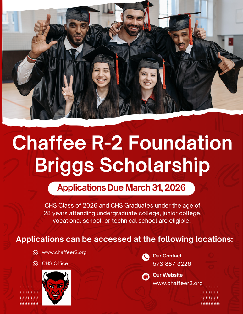 2026 Briggs Scholarship Application Flyer