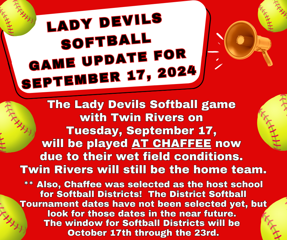 Lady Devils Softball Game Update for September 17, 2024