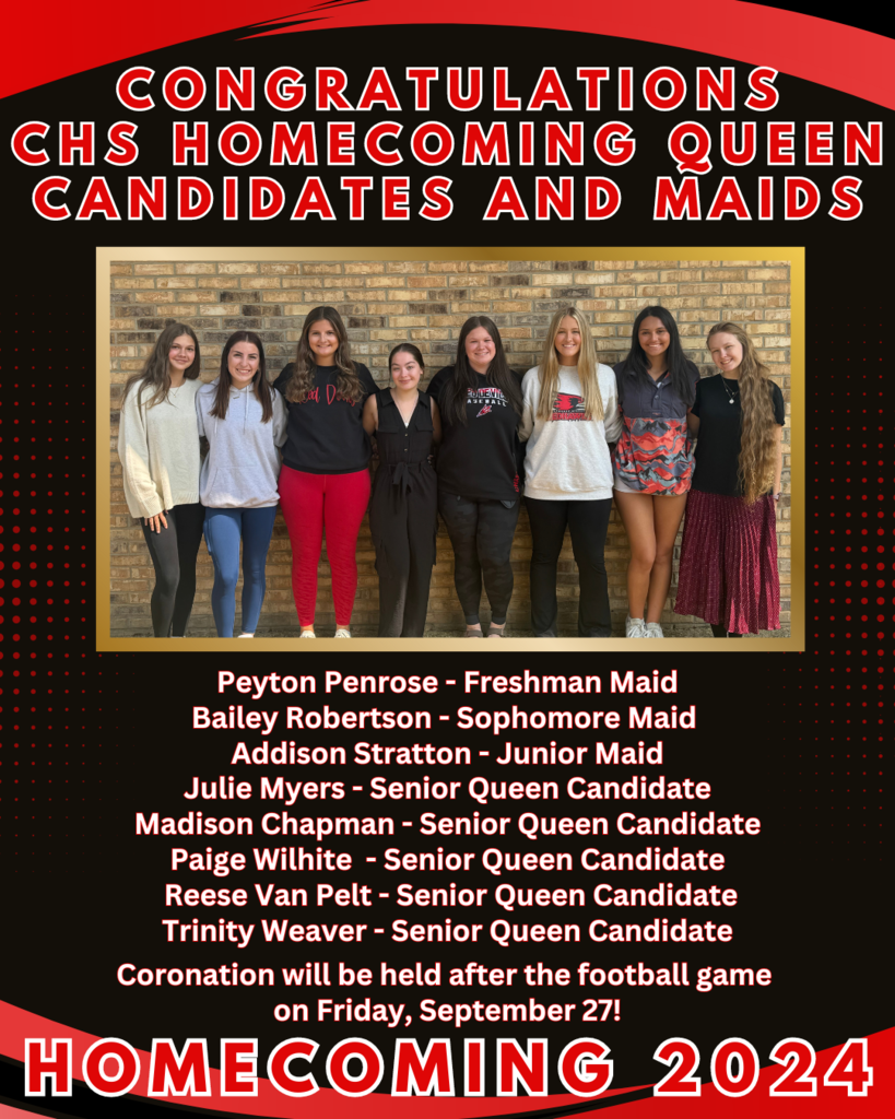 Congratulations 2024 Homecoming Maids and Queen Candidates