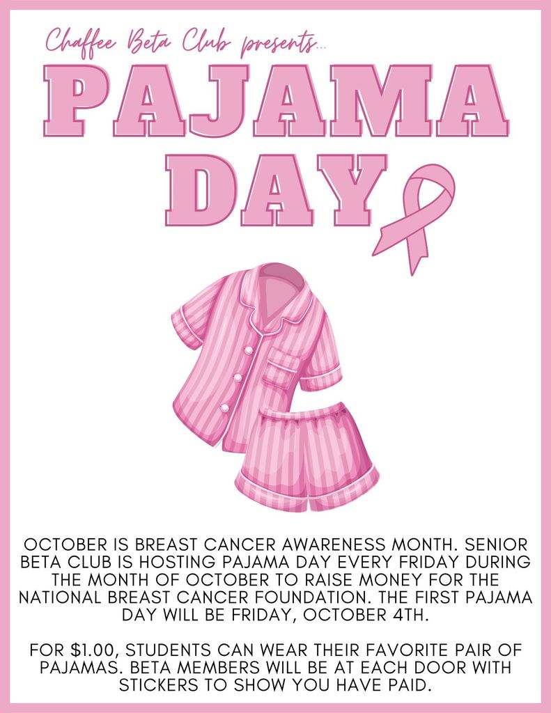 Chaffee Beta Club sponsors Pajama Day October 2024