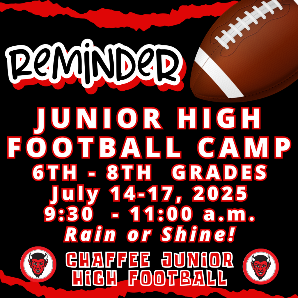Junior High Football Camp July 14-17, 2025