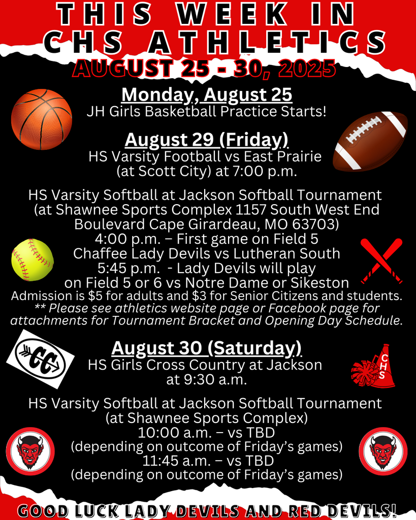 This Week in CHS Athletics August 25-30, 2025