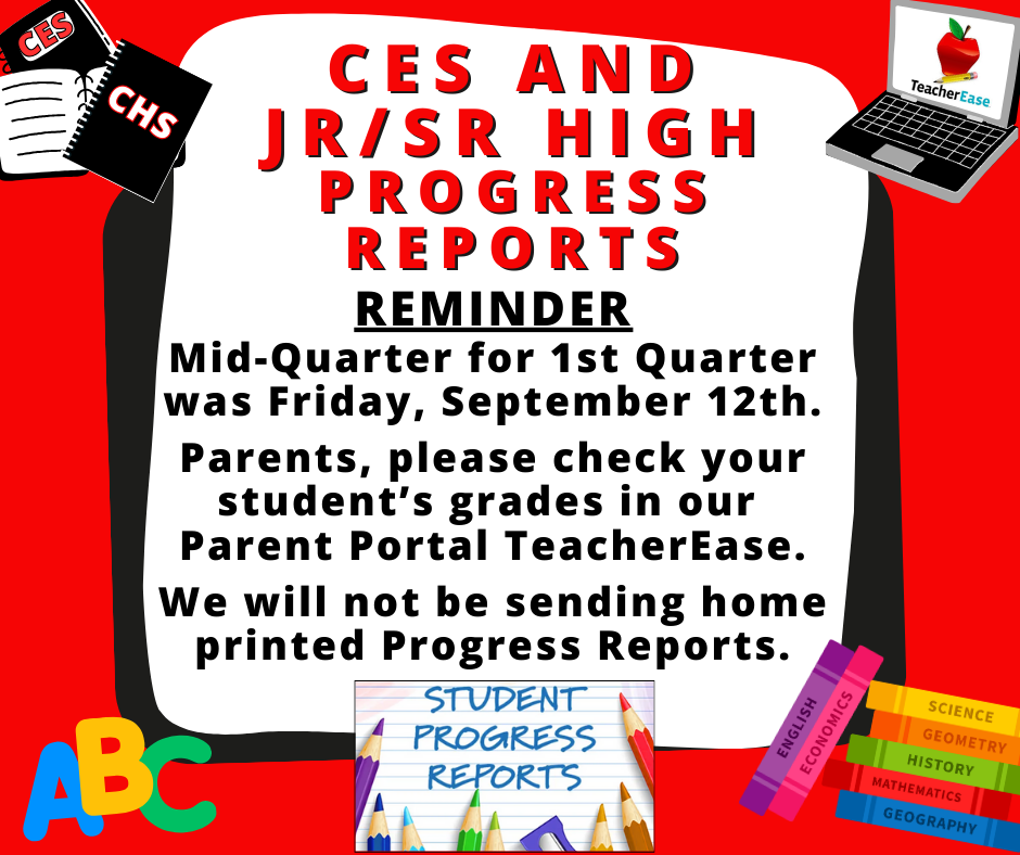Progress Reports Reminder for 1st Quarter Mid-Term