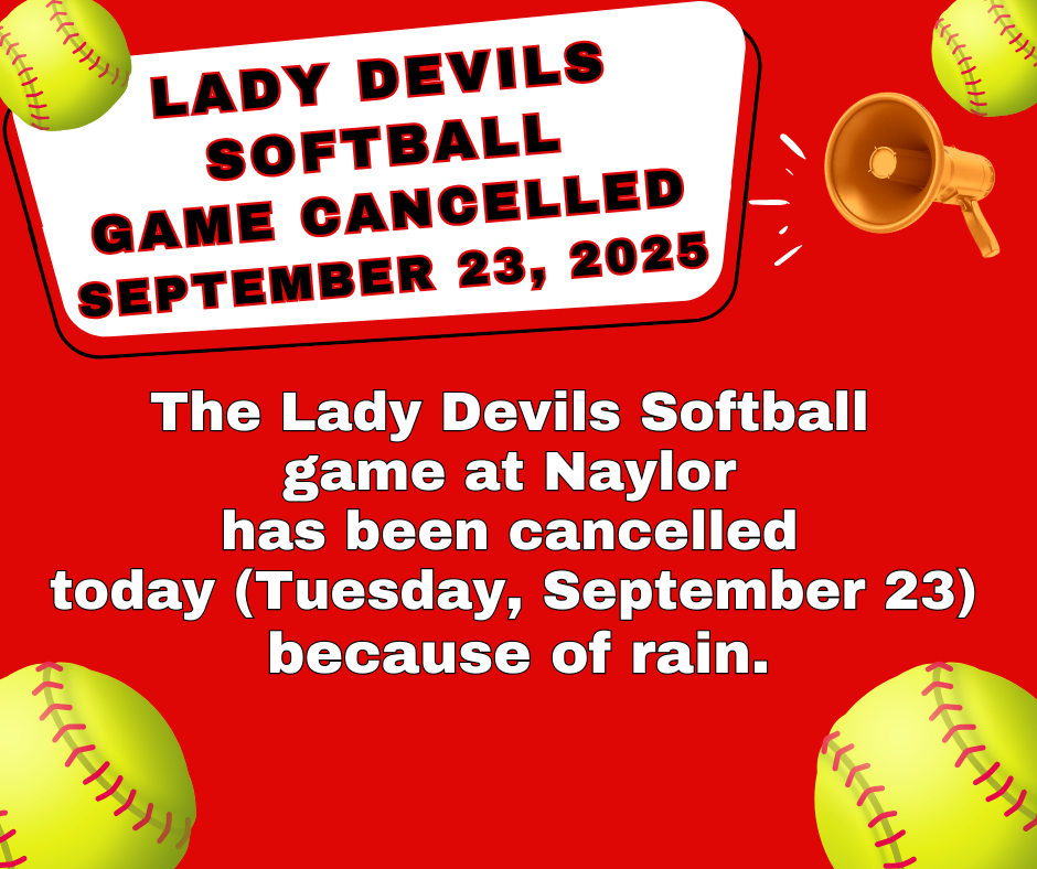 Lady Devils Softball Cancelled September 23, 2025
