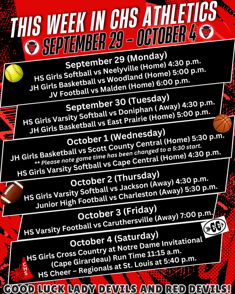 This Week in CHS Athletics September 29-October 4