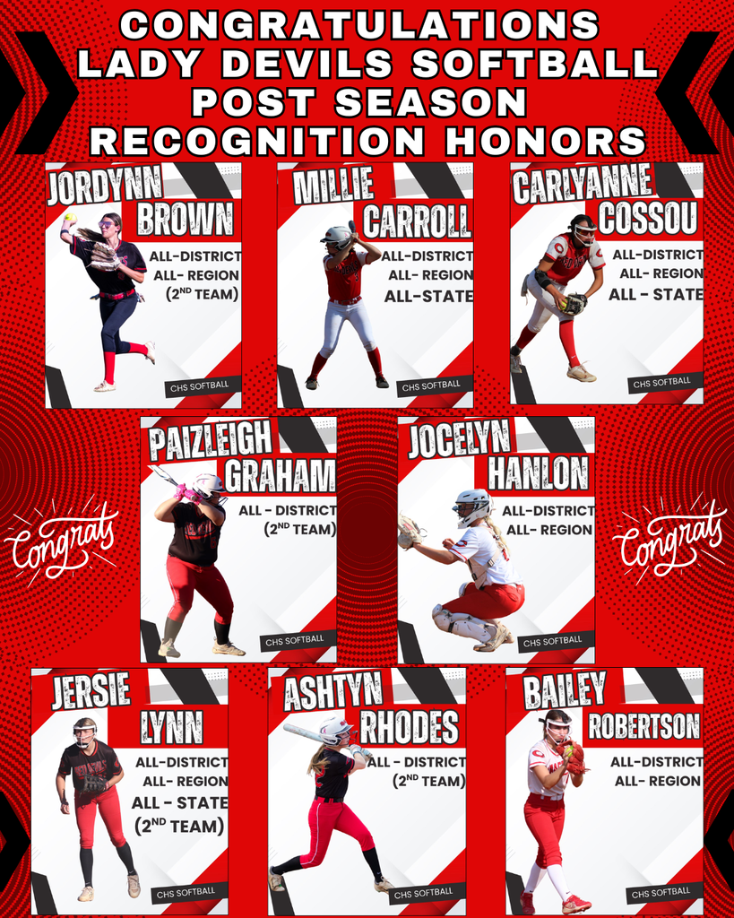 Congratulations Lady Devils Softball Postseason Honors 2025