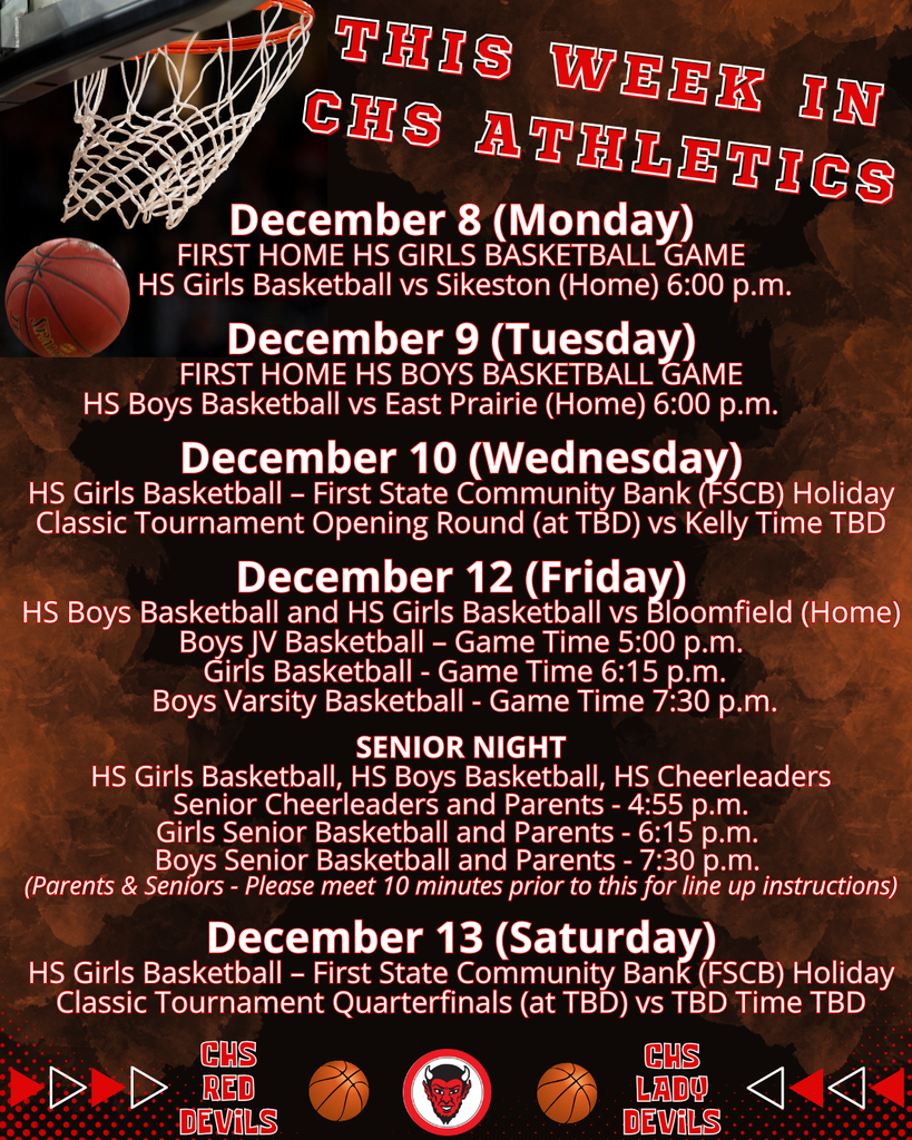 This Week in CHS Athletics December 8-13, 2025
