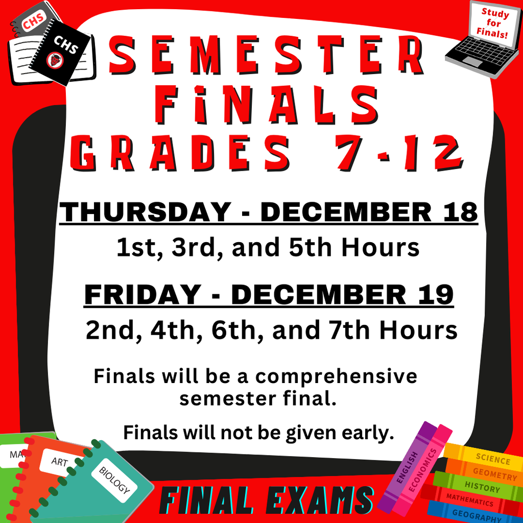 Semester Finals December 18-19, 2025