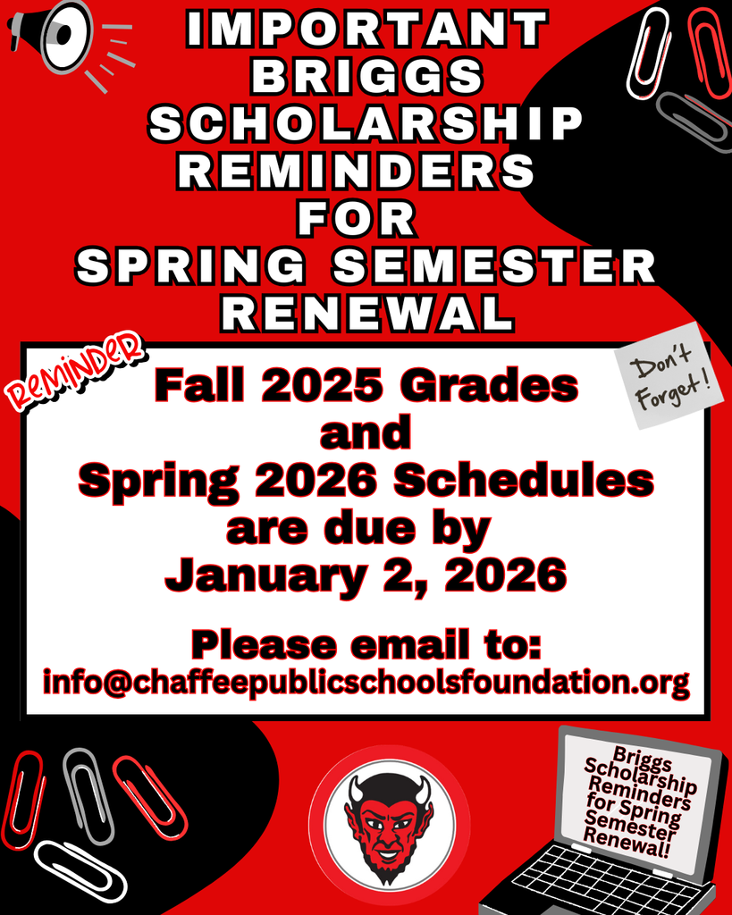 Briggs Scholarship Spring Semester Renewal Reminders