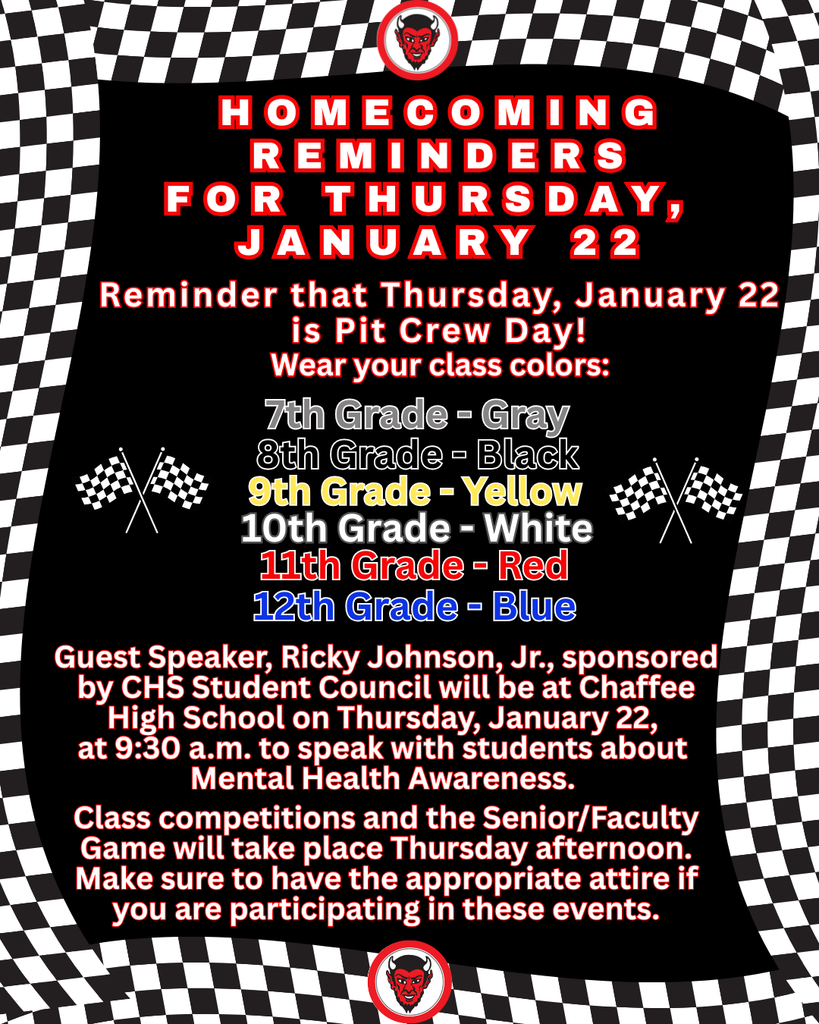 Homecoming Reminders for Thursday, January 22, 2026