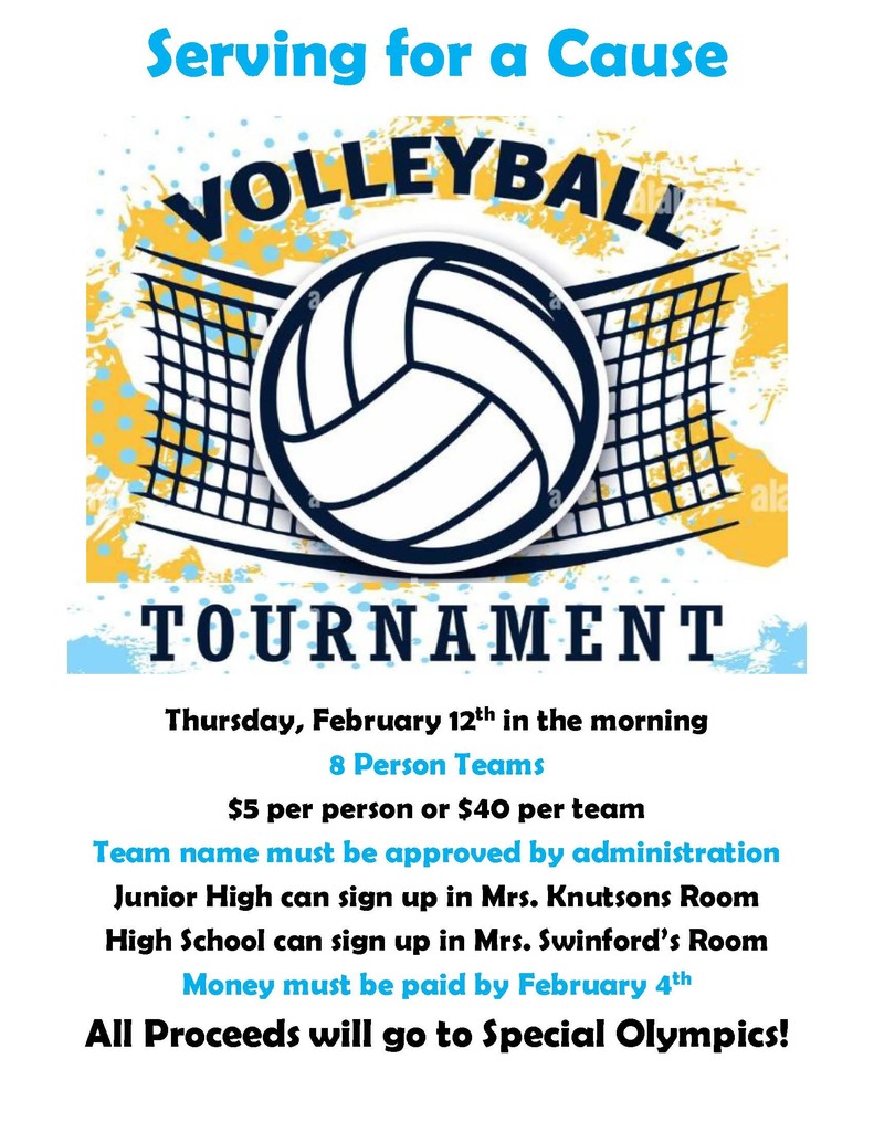 Serving for a Cause Volleyball Tournament February 12