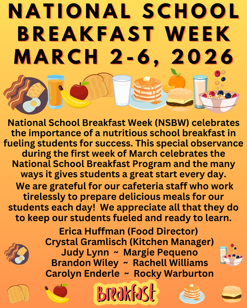 National School Breakfast Week March 2-6, 2026