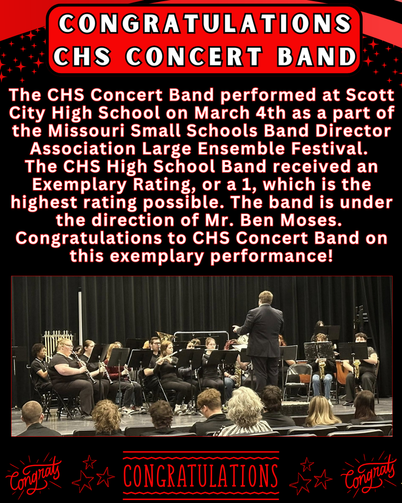 Congratulations CHS Concert Band - Exemplary Rating 2026