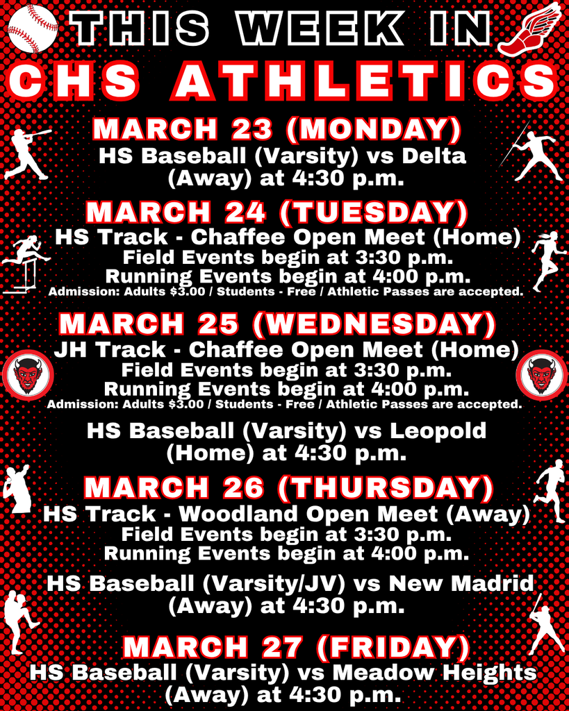 This Week in CHS Athletics March 23-27, 2026