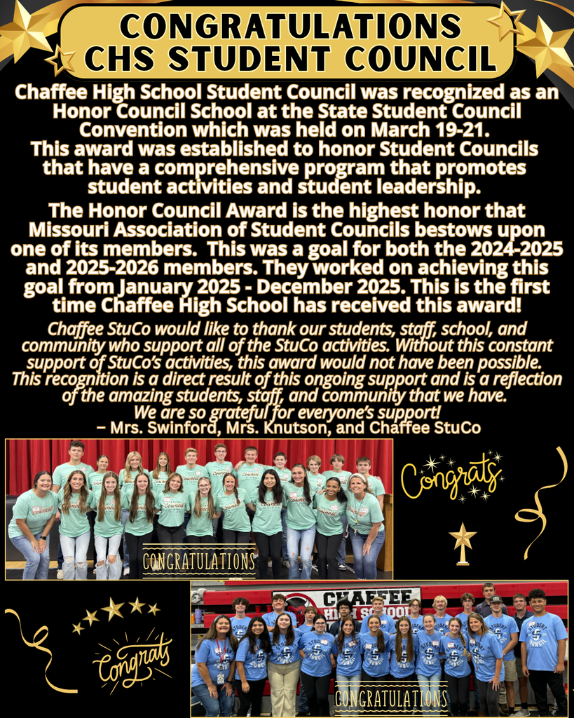 Congratulations CHS Student Council - Honor Council Award 2026