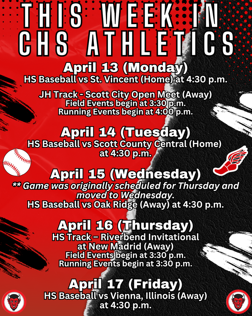 This Week in CHS Athletics April 13-17, 2026