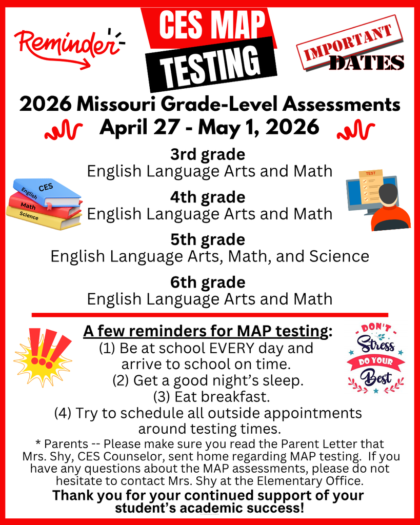 Elementary MAP Testing April 27-May 1, 2026