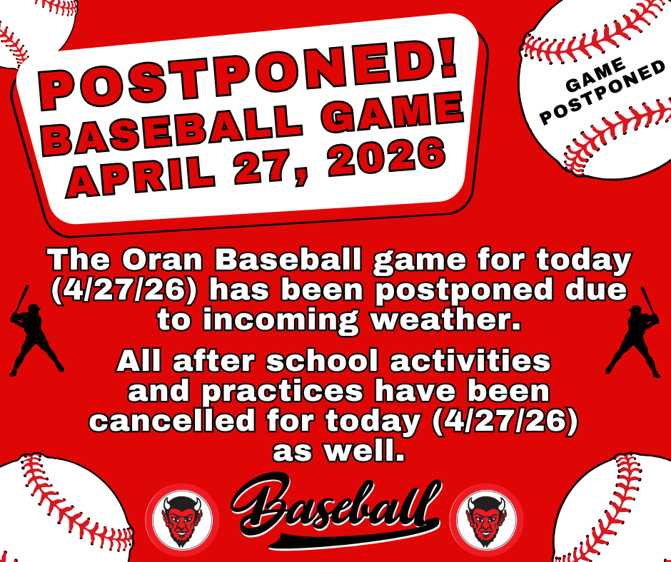 Baseball Game Postponed on 4/27/26