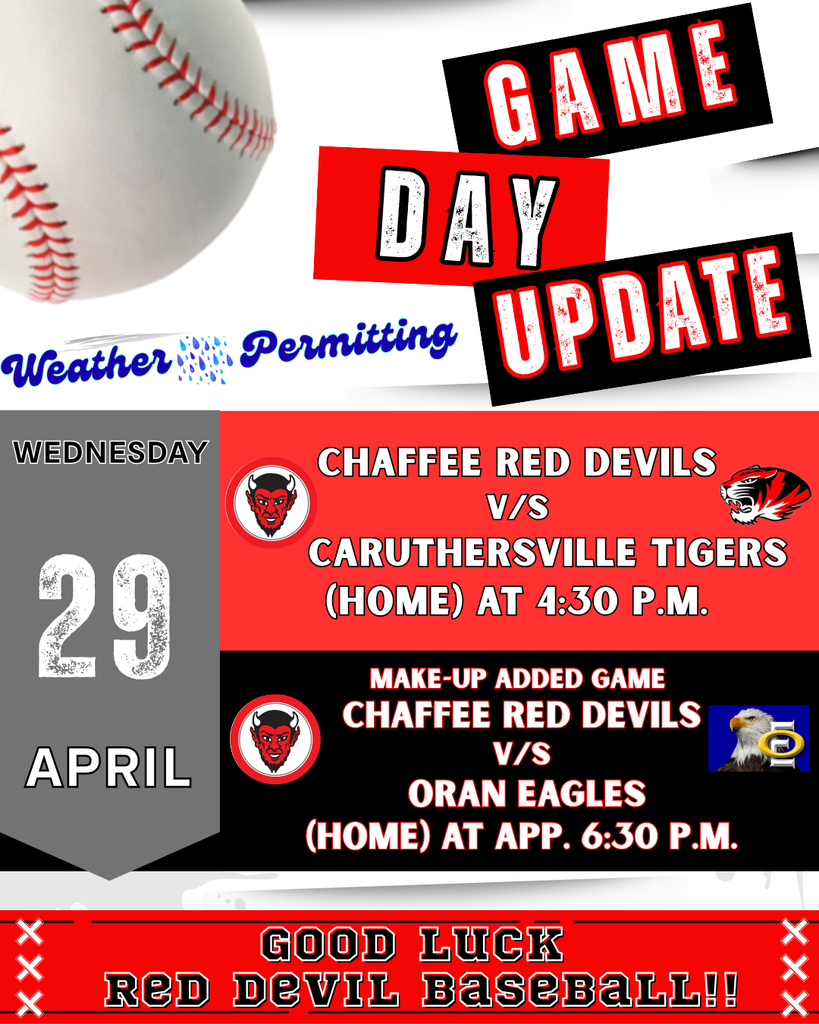 Game Day Update for Baseball April 29, 2026