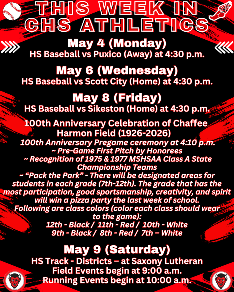 This Week in CHS Athletics May 4-9, 2026