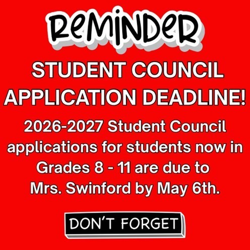 Student Council Application Deadline May 6, 2026