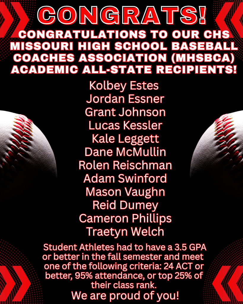 Congratulations MHSBCA Academic All-State Recipients