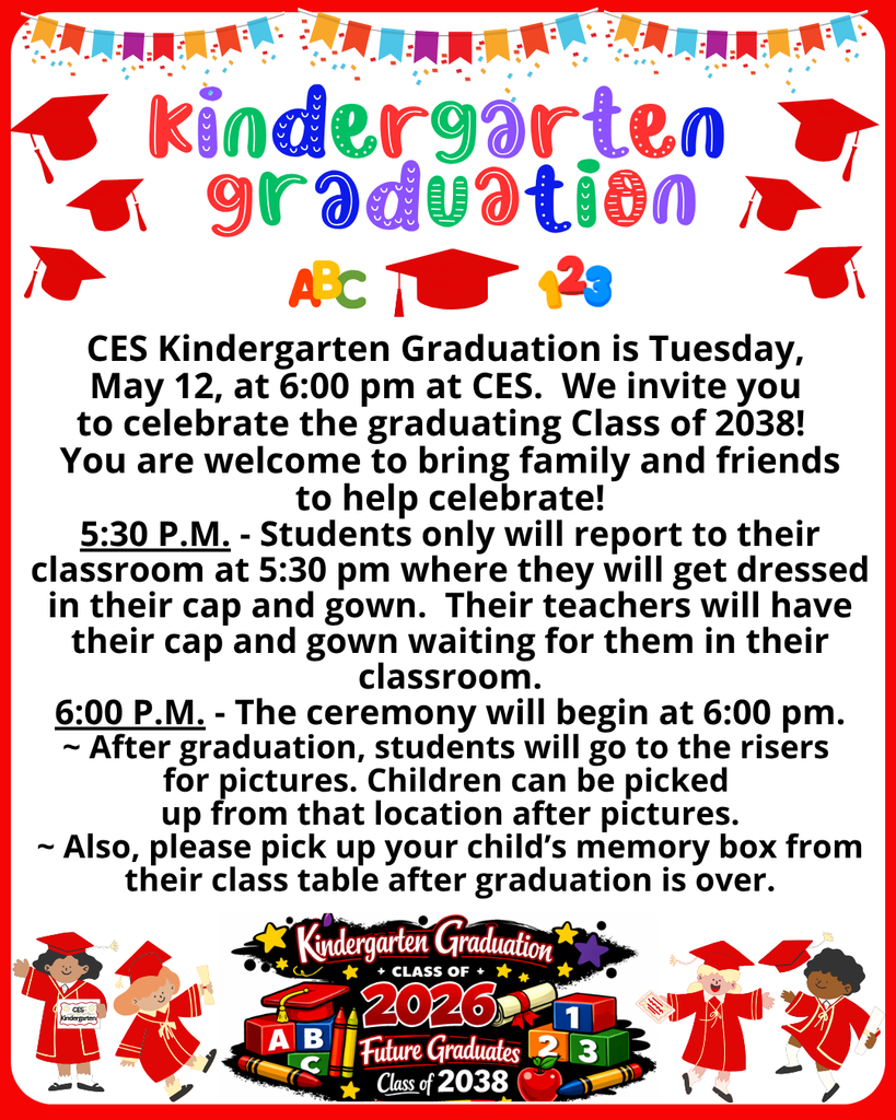Kindergarten Graduation May 12, 2026