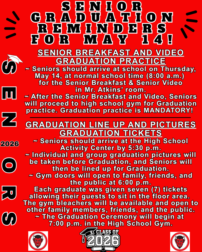 Senior Graduation Day Reminders 2026