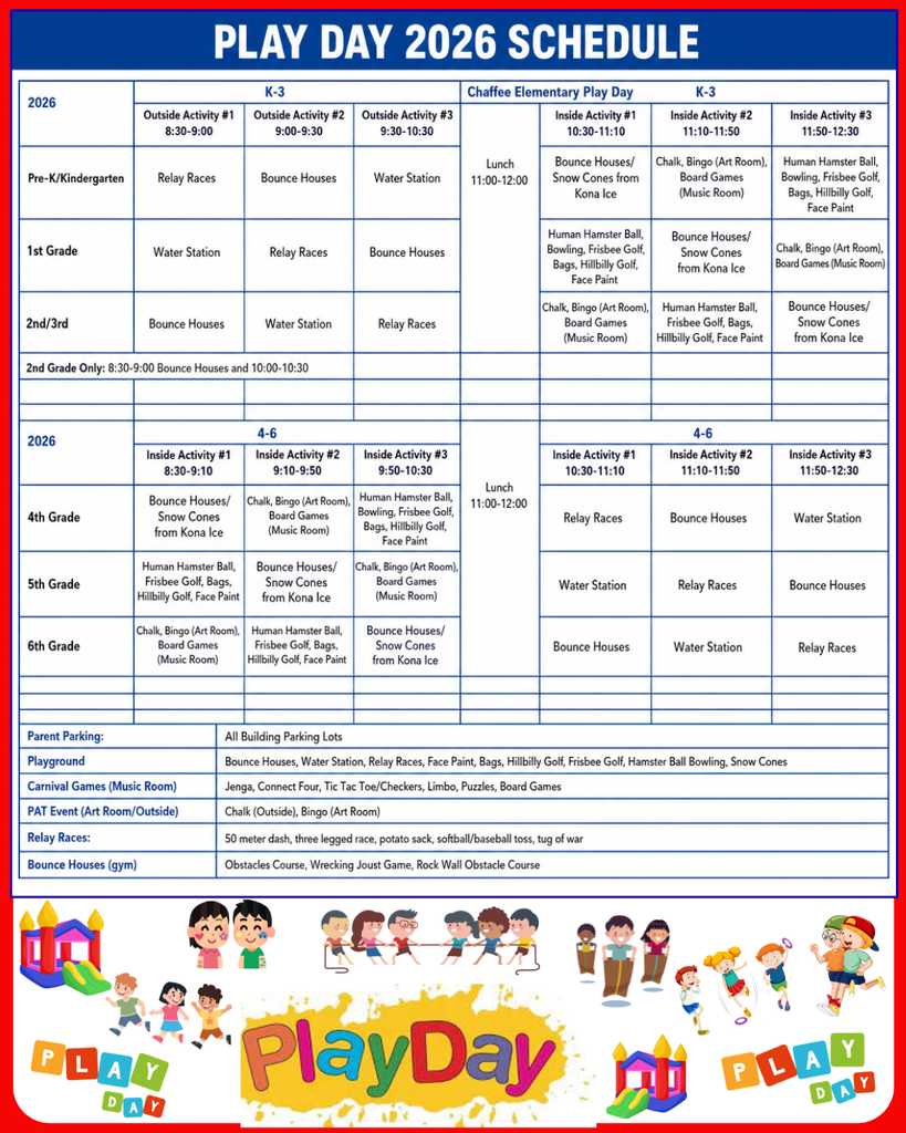 Play Day 2026 Schedule Flyer