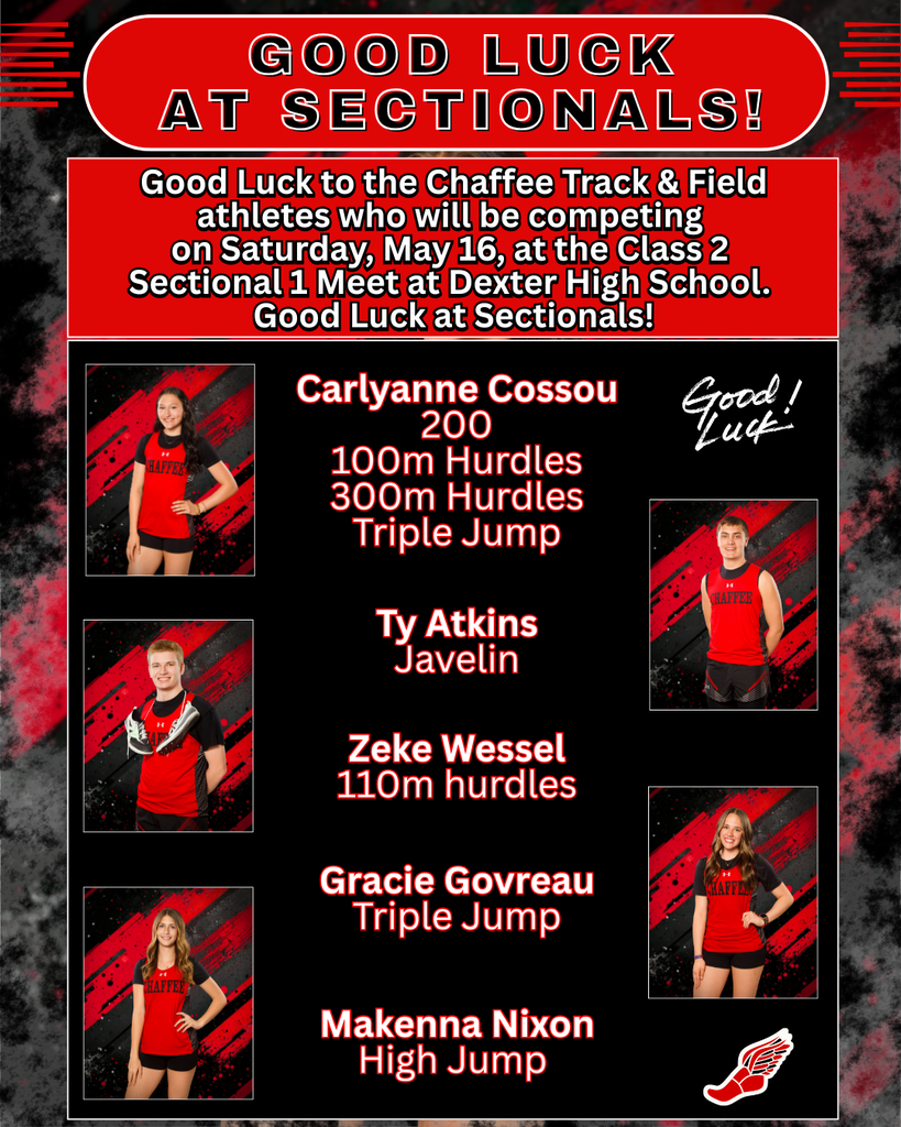 Good Luck Track & Field at Sectionals 2026
