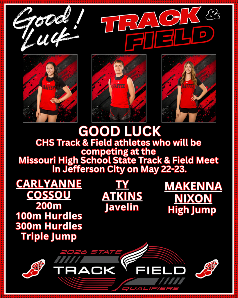 Good Luck Track & Field at State 2026