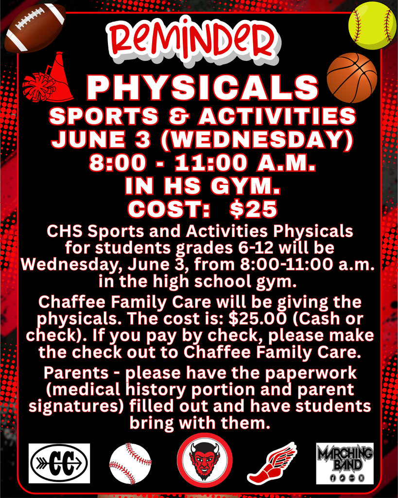 CHS Physicals June 3, 2026