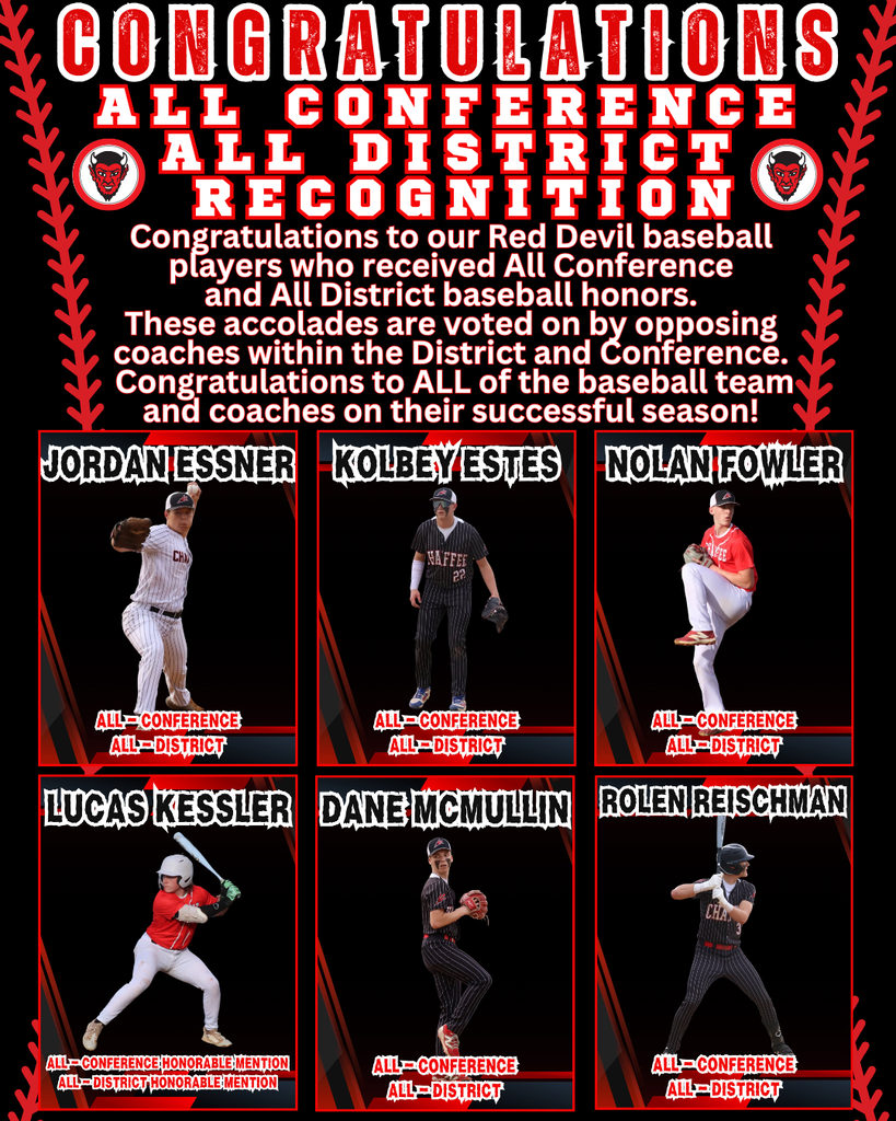 Congratulations All Conference and All District Baseball Recognition 2026