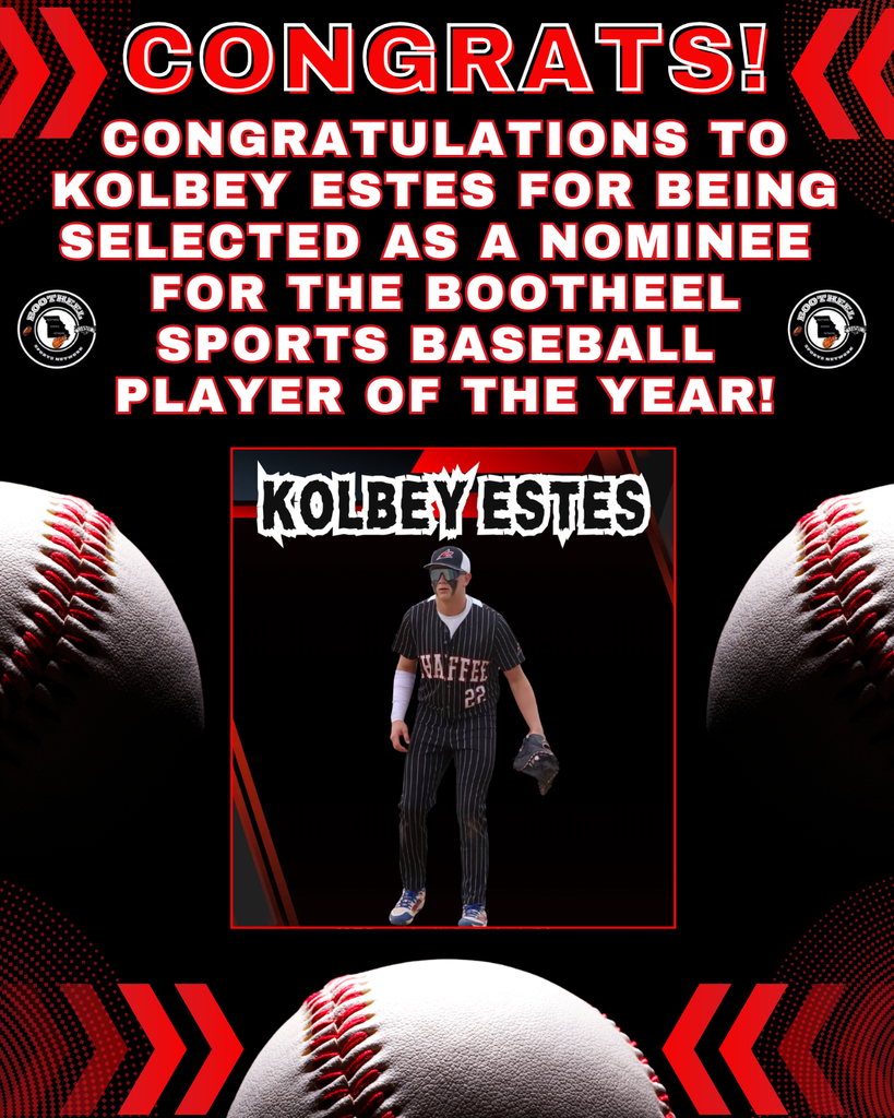 Congratulations Kolbey Estes Nominee Bootheel Sports Baseball Player of the Year